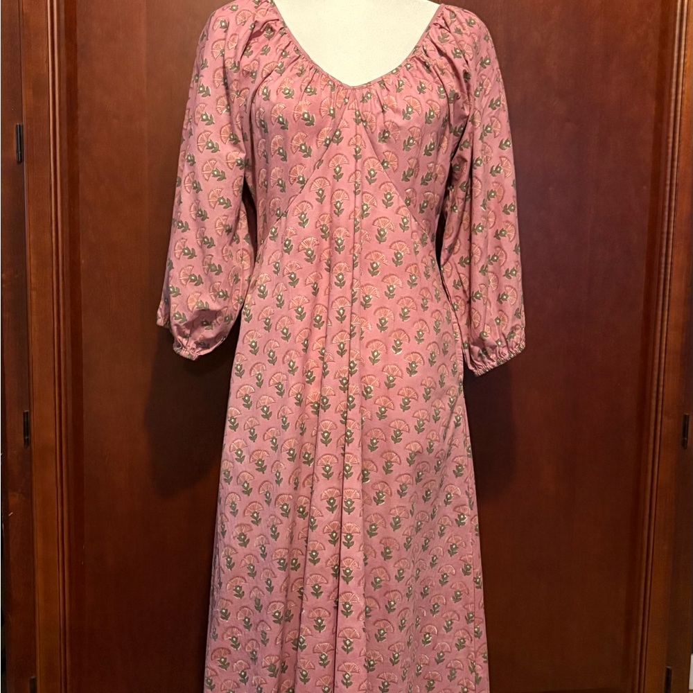 Lido Floral Pink Maxi Ankle Boho Dress